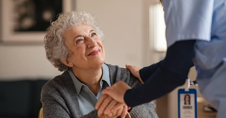 Caregiver with client